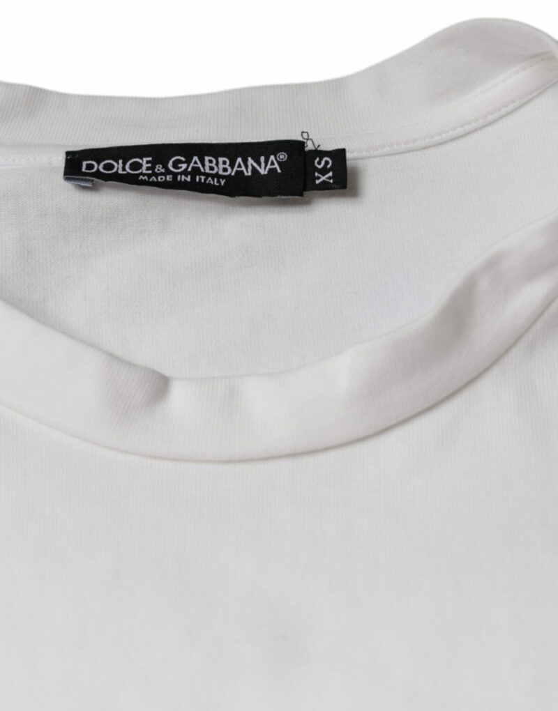 Dolce & Gabbana White Cotton DG Logo Print Casual T-shirt - Image 7