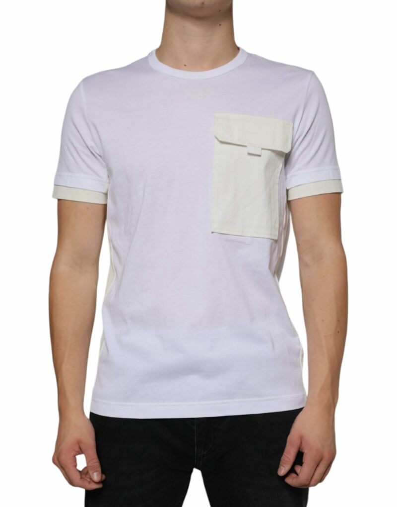 Dolce & Gabbana White Cotton Pocket Short Sleeves T-shirt - Image 2