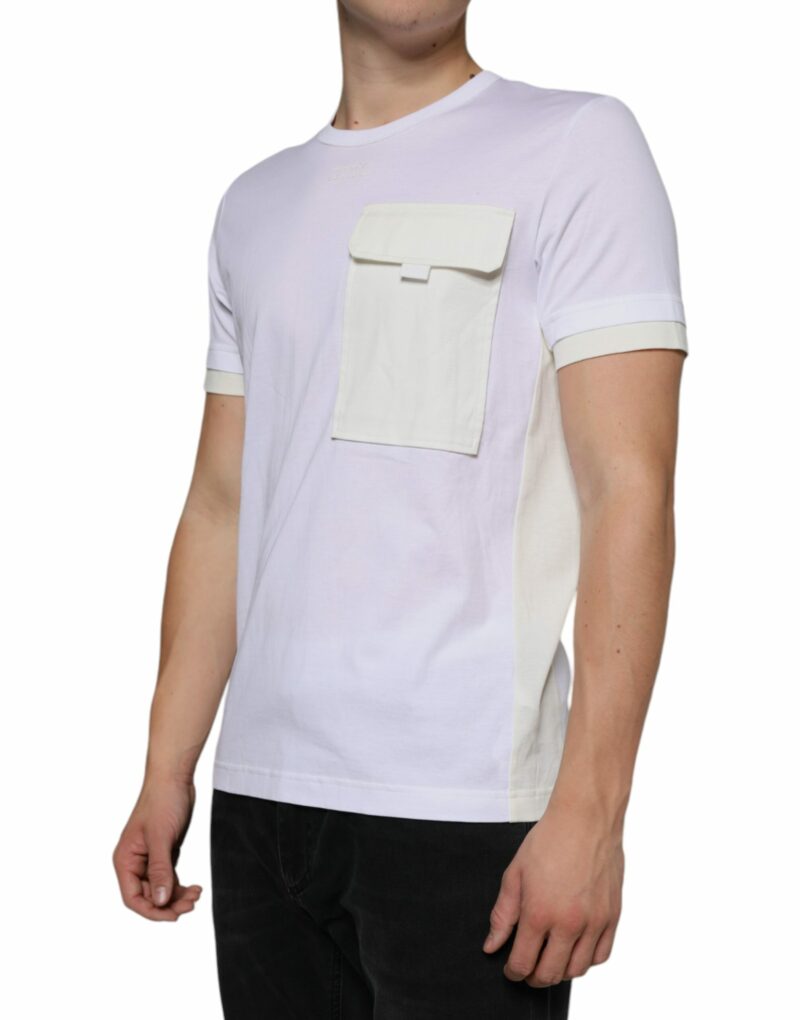 Dolce & Gabbana White Cotton Pocket Short Sleeves T-shirt - Image 3