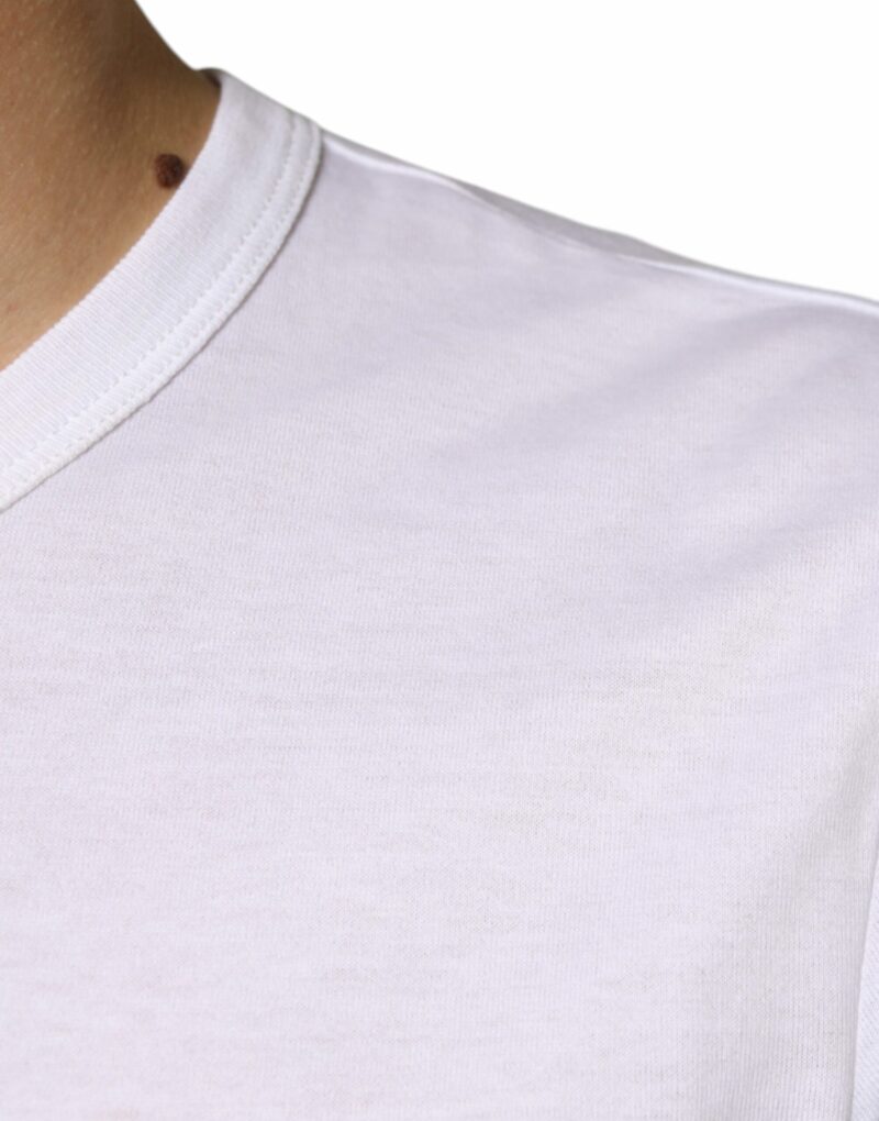 Dolce & Gabbana White Cotton Pocket Short Sleeves T-shirt - Image 6
