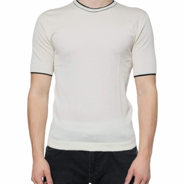 Dolce & Gabbana Off White Cashmere Short Sleeves T-shirt