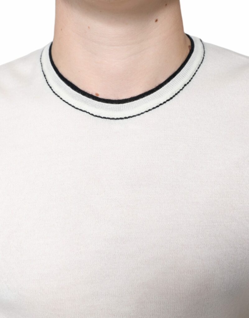 Dolce & Gabbana Off White Cashmere Short Sleeves T-shirt - Image 5