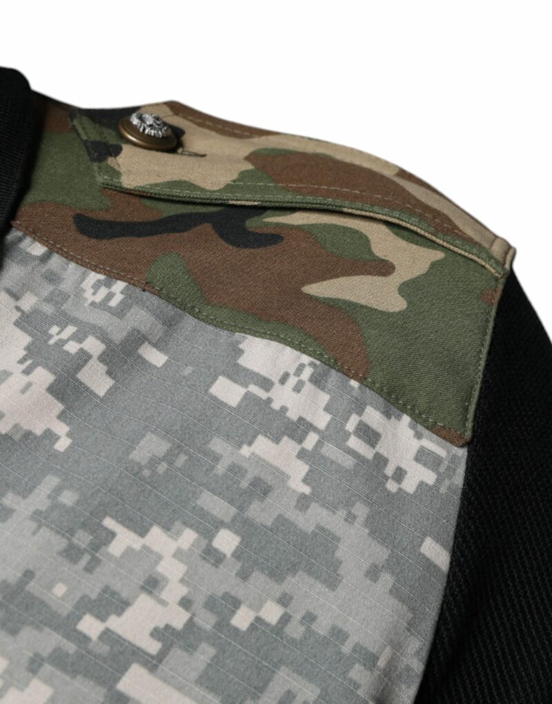 Dolce & Gabbana Multicolor Camouflage Patchwork Silk Polo T-shirt - Image 6