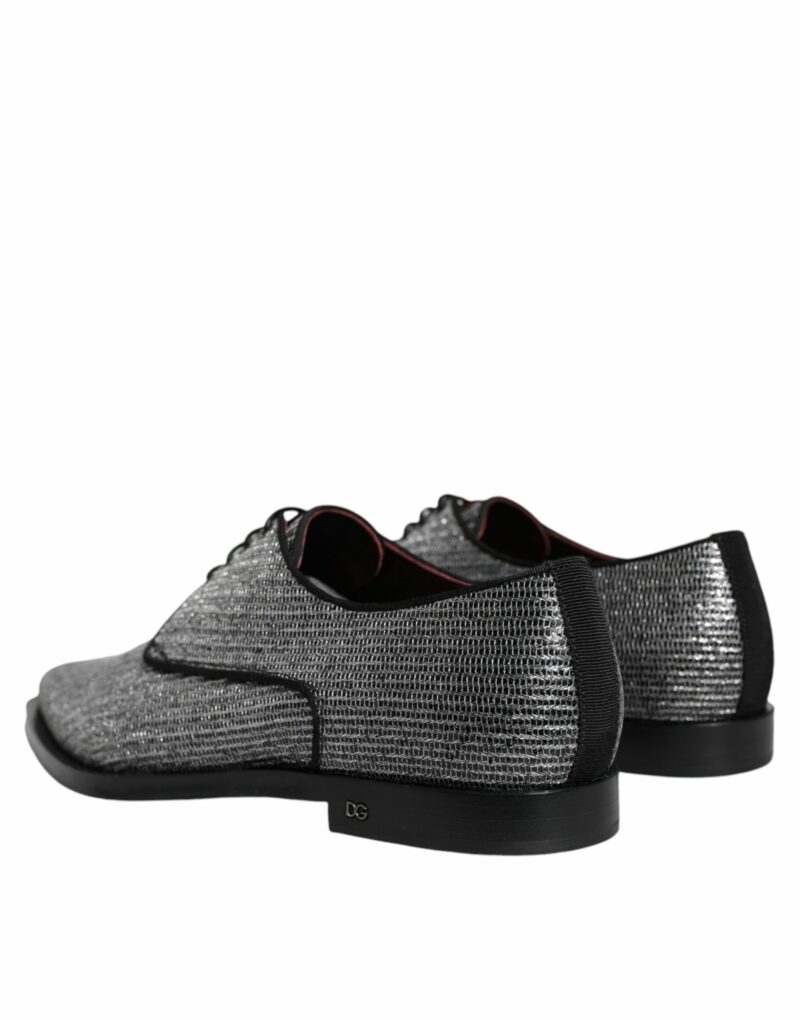 Dolce & Gabbana Silver Polyurethane Derby Formal Dress Shoes - Image 4