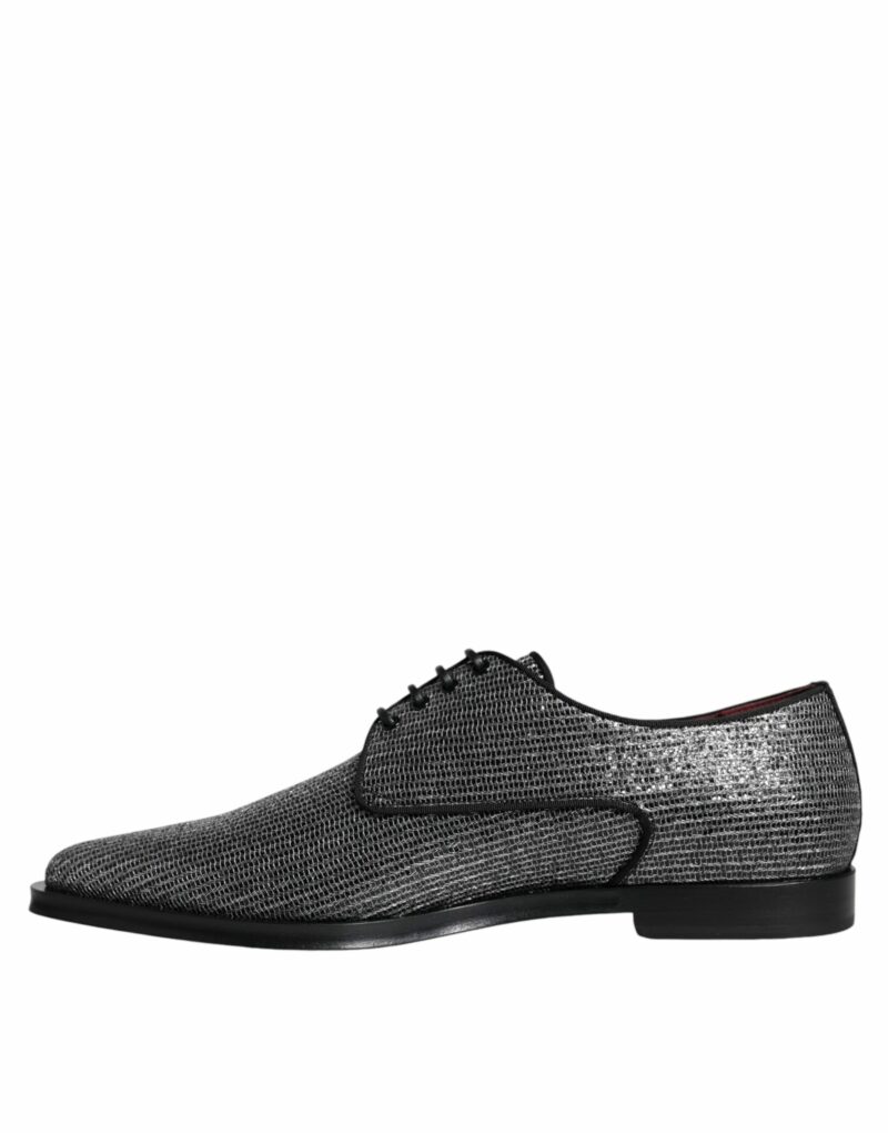 Dolce & Gabbana Silver Polyurethane Derby Formal Dress Shoes - Image 5