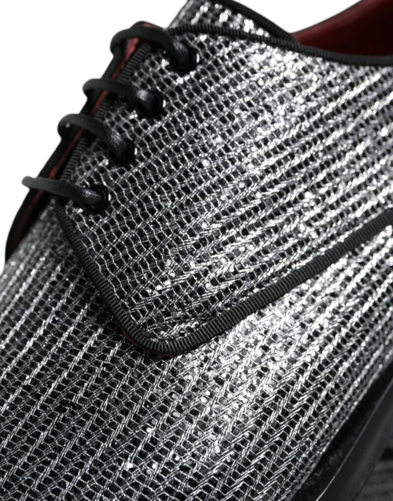 Dolce & Gabbana Silver Polyurethane Derby Formal Dress Shoes - Image 6