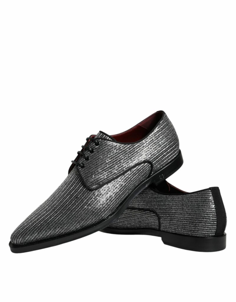 Dolce & Gabbana Silver Polyurethane Derby Formal Dress Shoes - Image 7