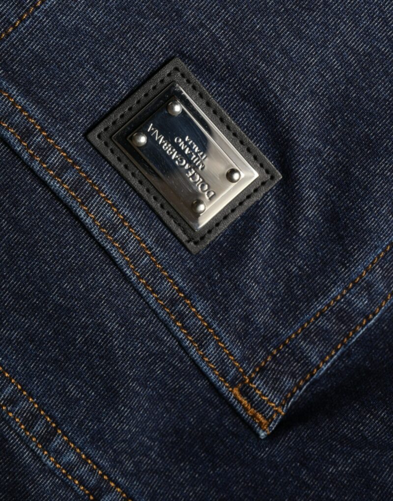 Dolce & Gabbana Dark Blue Cotton Stretch Straight Denim Jeans - Image 5