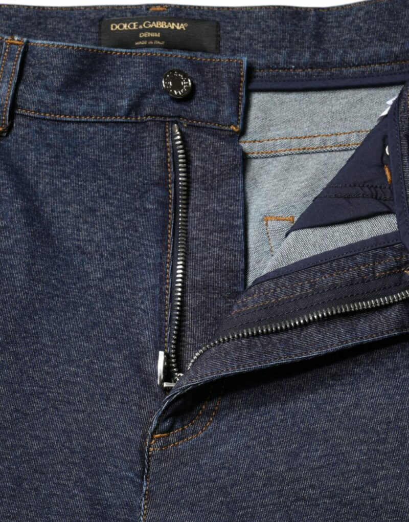 Dolce & Gabbana Dark Blue Cotton Stretch Straight Denim Jeans - Image 6