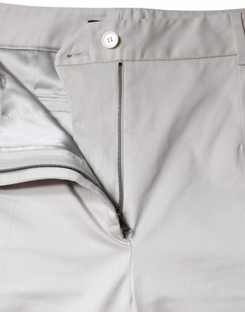 Dolce & Gabbana White Cotton Mid Waist Cropped Skinny Pants - Image 5