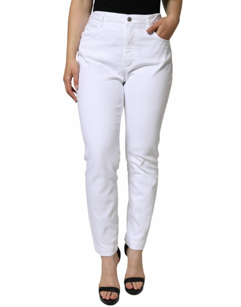 Dolce & Gabbana White Cotton Stretch AUDREY Skinny Jeans - Image 2