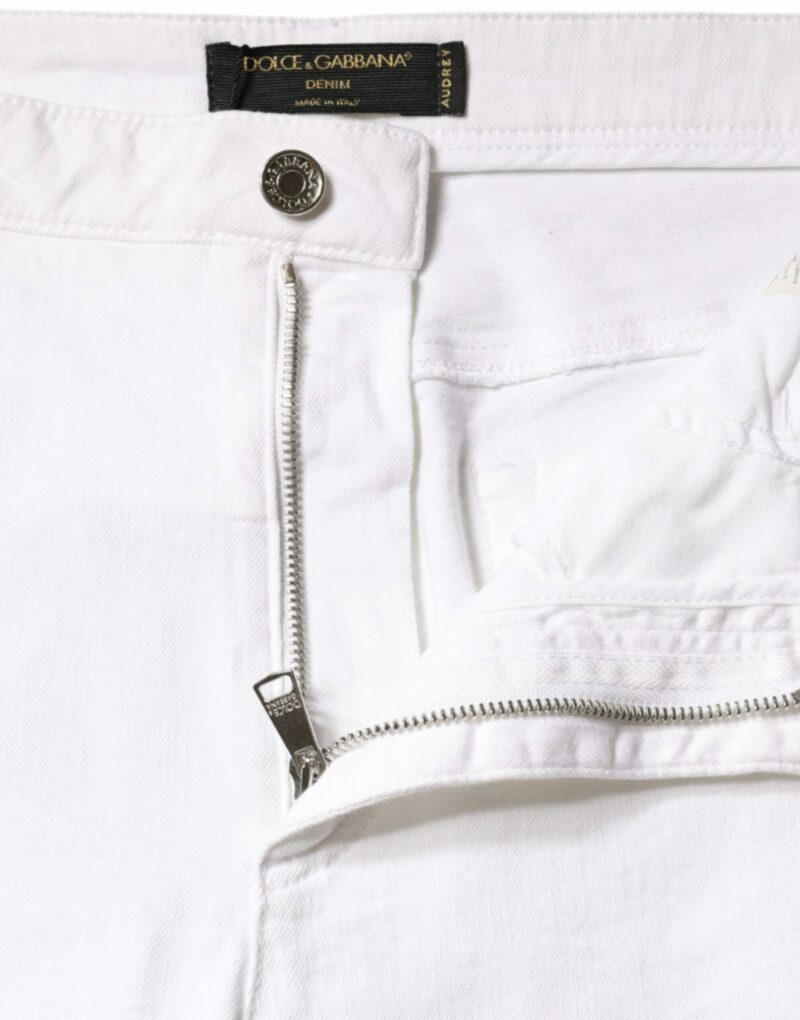 Dolce & Gabbana White Cotton Stretch AUDREY Skinny Jeans - Image 5