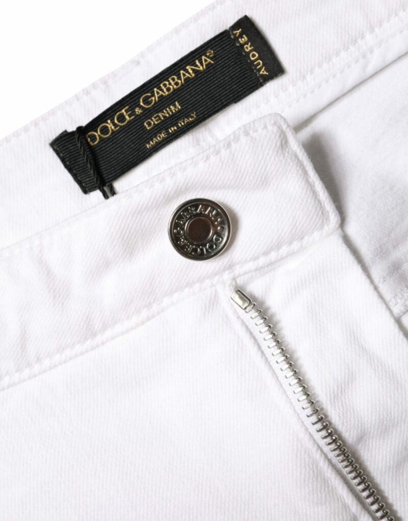 Dolce & Gabbana White Cotton Stretch AUDREY Skinny Jeans - Image 6