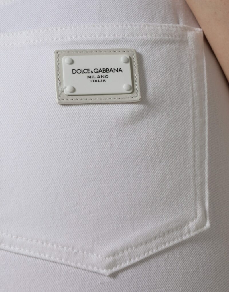 Dolce & Gabbana White Cotton Stretch AUDREY Skinny Jeans - Image 5