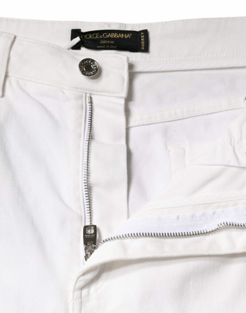 Dolce & Gabbana White Cotton Stretch AUDREY Skinny Jeans - Image 6