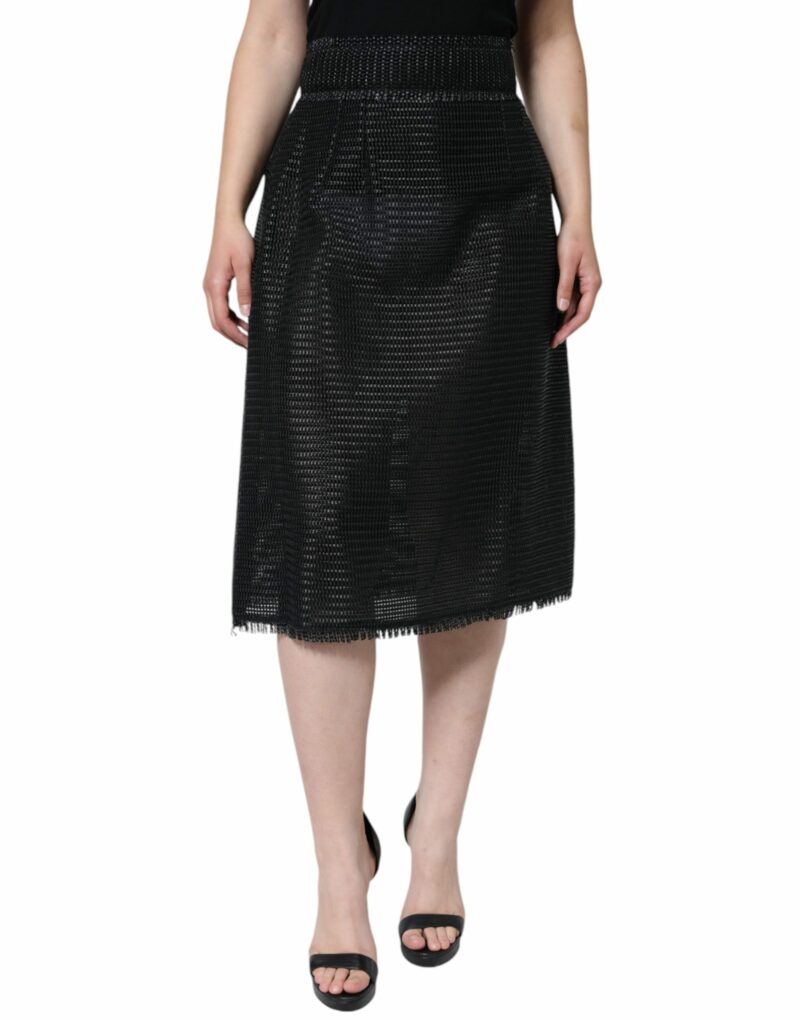 Dolce & Gabbana Black Viscose High Waist Pencil Cut Skirt - Image 2