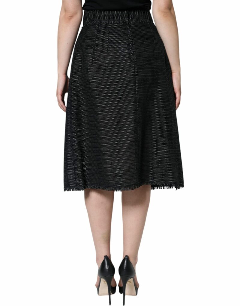 Dolce & Gabbana Black Viscose High Waist Pencil Cut Skirt - Image 4