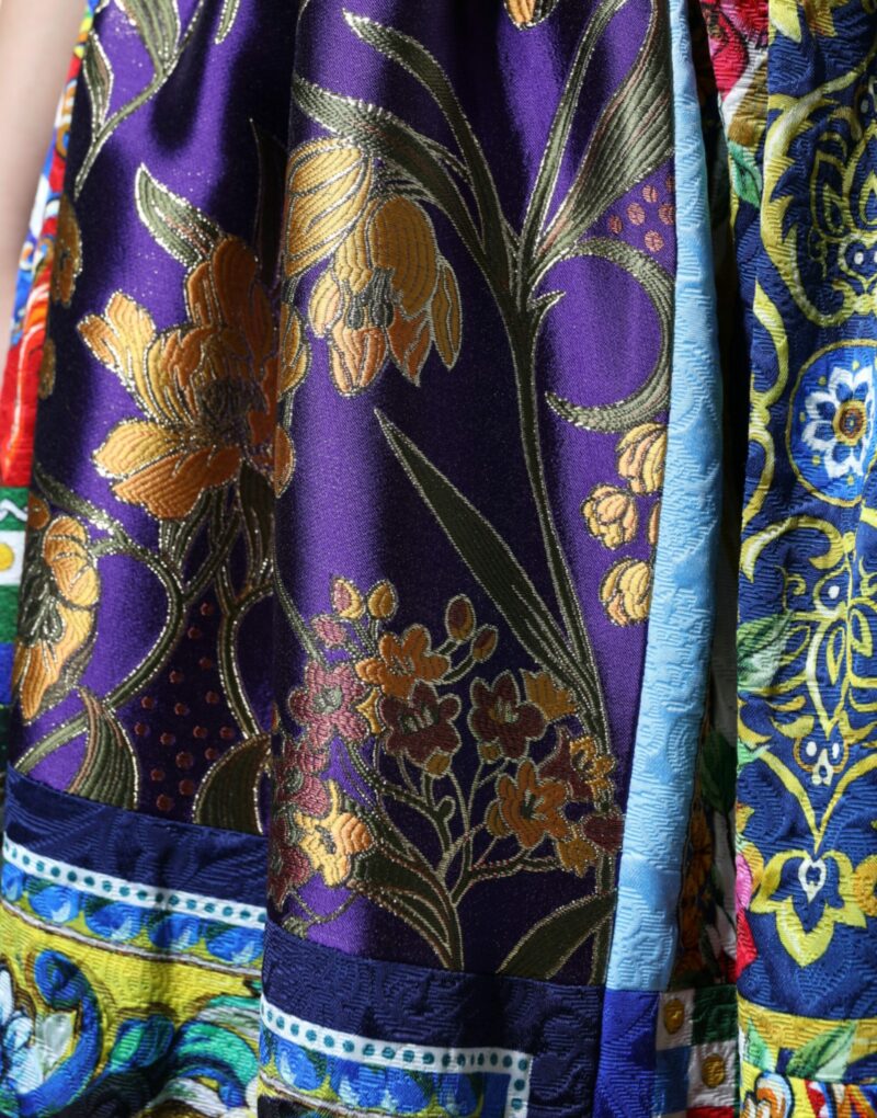 Dolce & Gabbana Multicolor Patchwork Sicily Long Maxi Skirt - Image 6