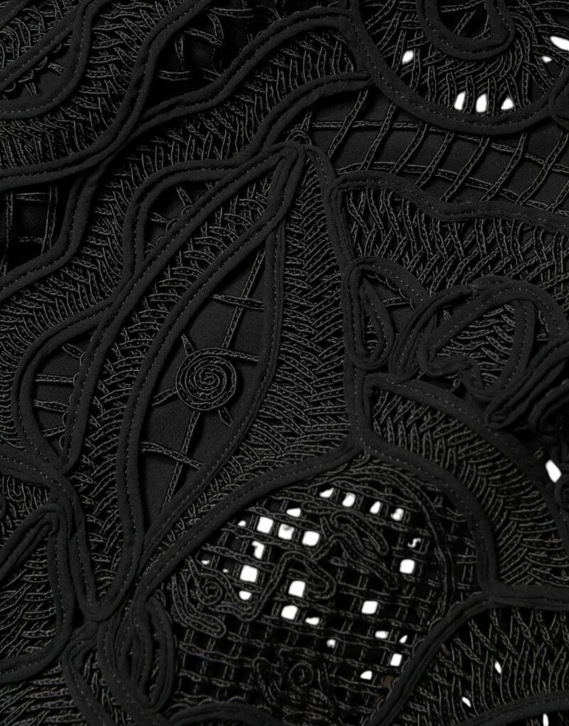 Dolce & Gabbana Black Floral Lace HighWaist Pencil Cut Skirt - Image 7