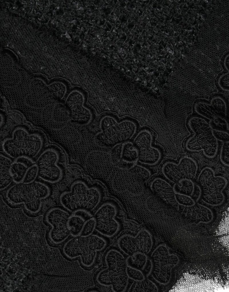 Dolce & Gabbana Black Virgin Wool Pencil Cut Midi Skirt - Image 7