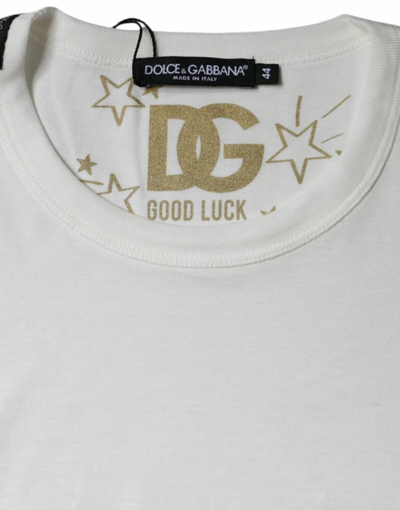 Dolce & Gabbana White Cotton Crew Neck Short Sleeve T-shirt - Image 6