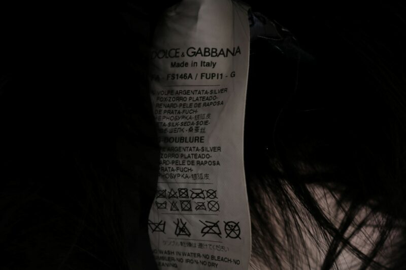 Dolce & Gabbana Elegant Black Silver Fox Fur Wrap Scarf - Image 5