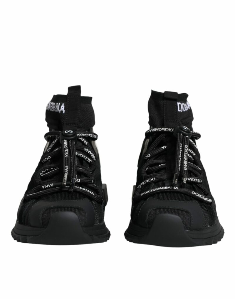 Dolce & Gabbana Black Sorrento Socks Logo Sneakers Shoes - Image 2