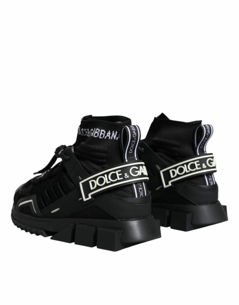 Dolce & Gabbana Black Sorrento Socks Logo Sneakers Shoes - Image 5