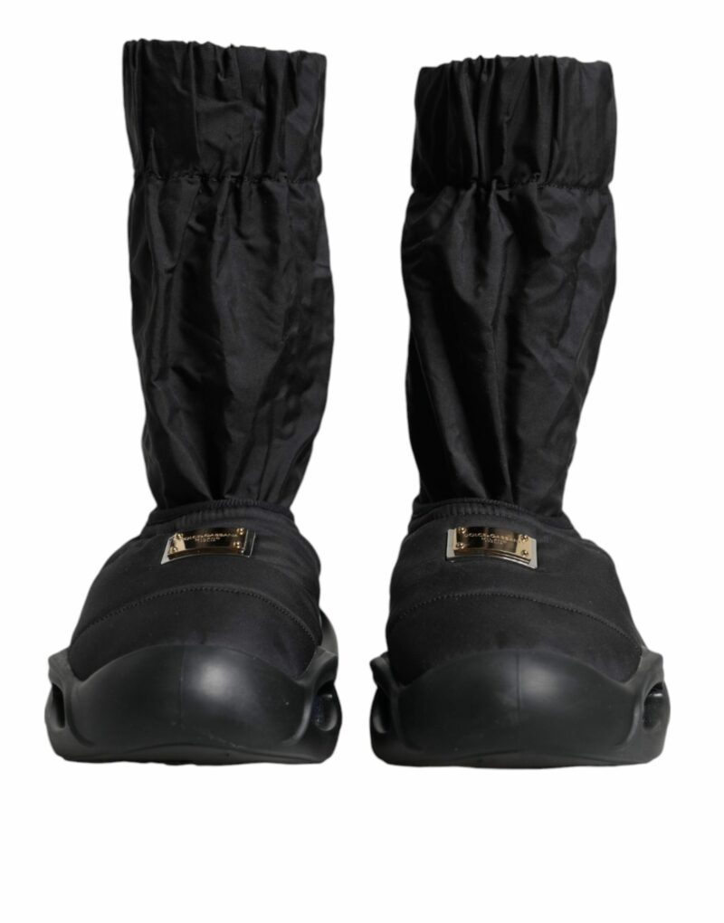 Dolce & Gabbana Black Slip On Wave Socks Sneakers Shoes - Image 2