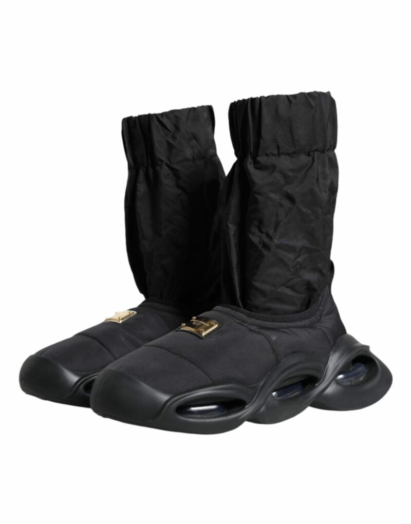Dolce & Gabbana Black Slip On Wave Socks Sneakers Shoes - Image 3