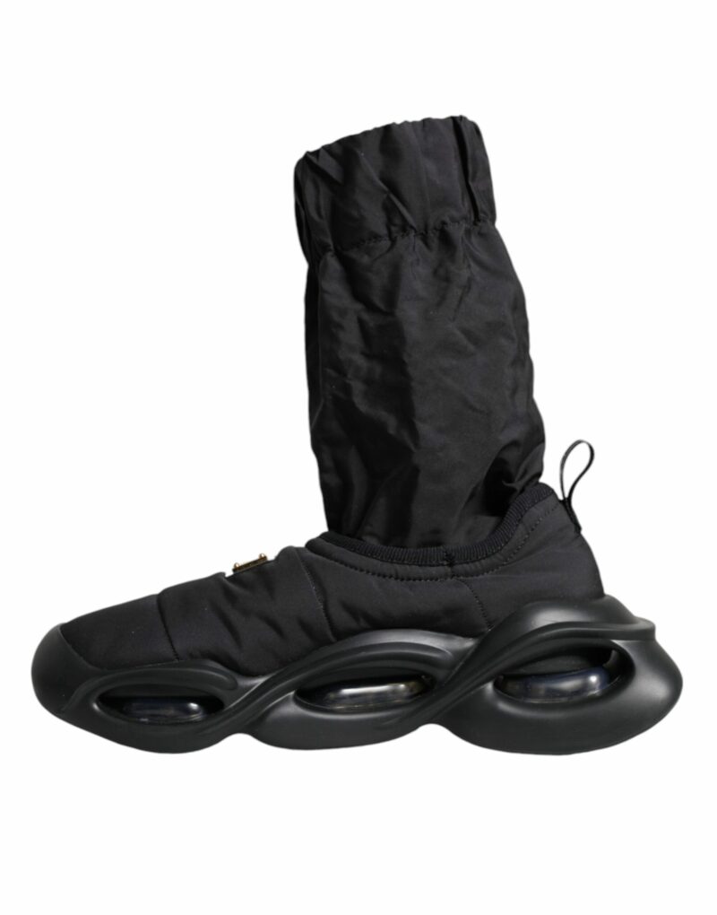 Dolce & Gabbana Black Slip On Wave Socks Sneakers Shoes - Image 5