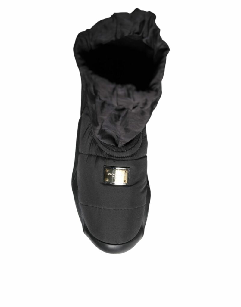 Dolce & Gabbana Black Slip On Wave Socks Sneakers Shoes - Image 6