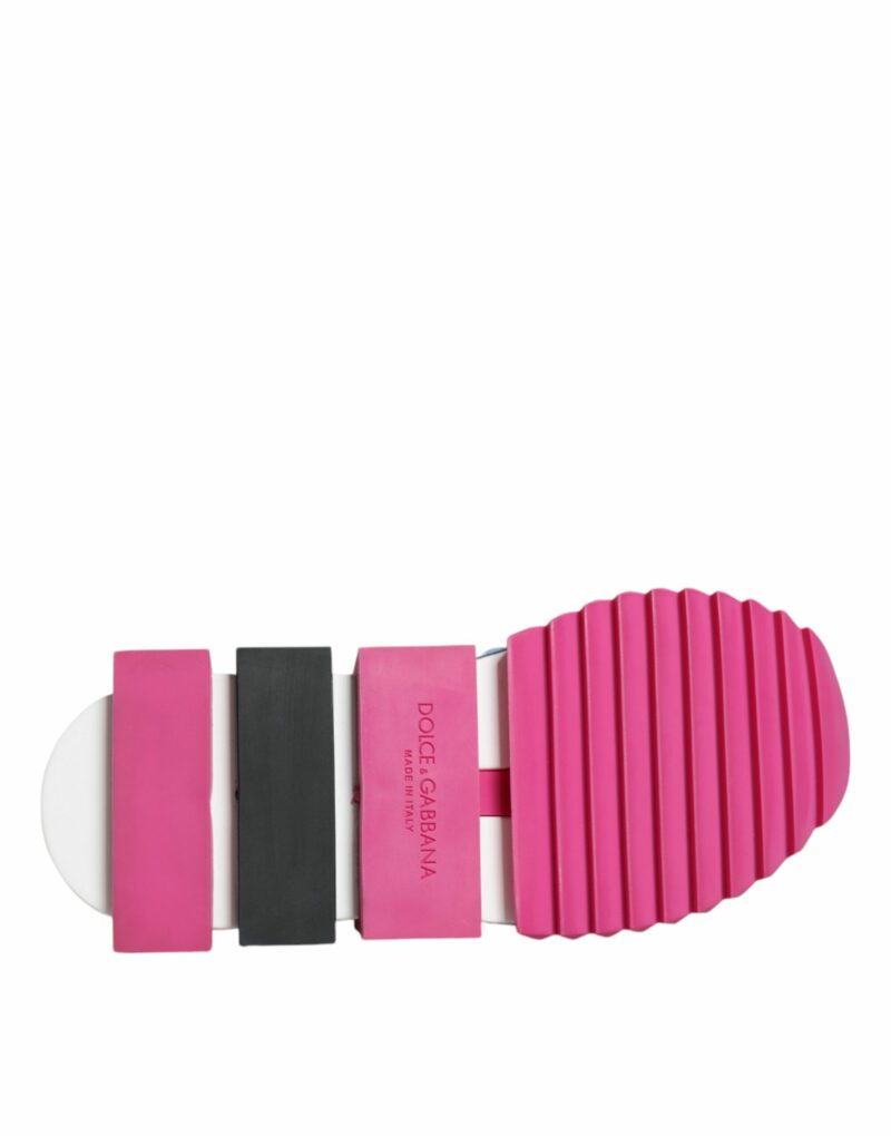 Dolce & Gabbana Pink Sorrento Crystals Low Top Sneakers Shoes - Image 7