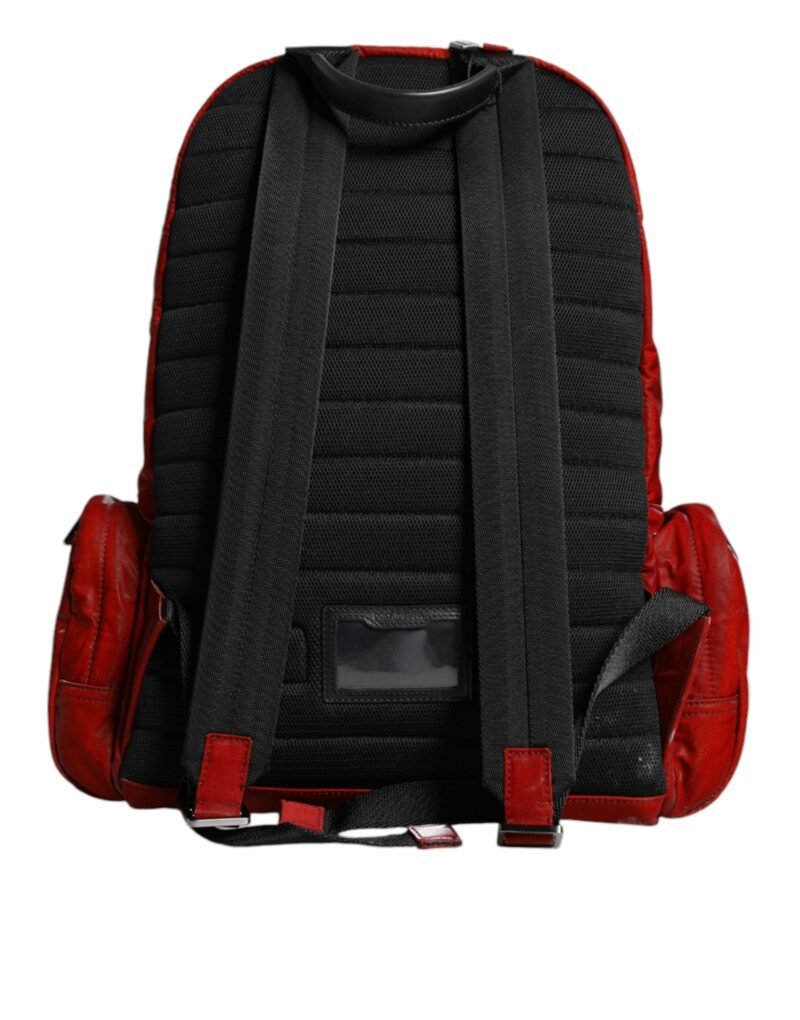 Dolce & Gabbana Red Patent Leather Logo Plaque Backpack Bag - Image 4