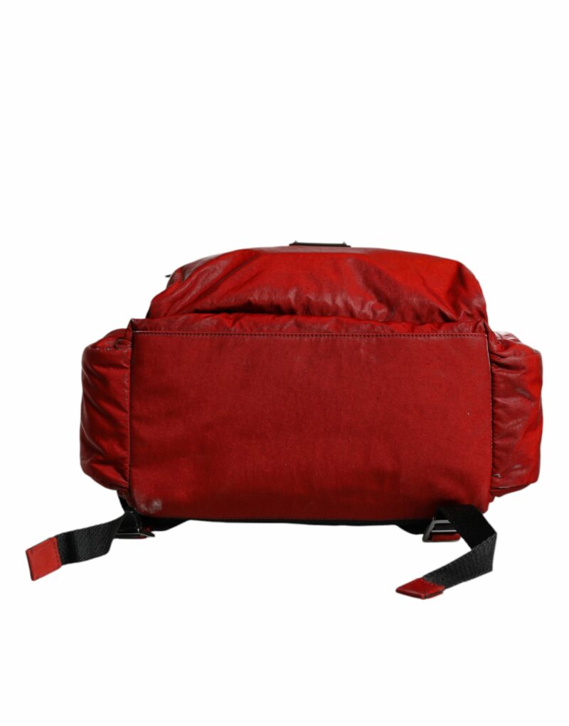 Dolce & Gabbana Red Patent Leather Logo Plaque Backpack Bag - Image 5
