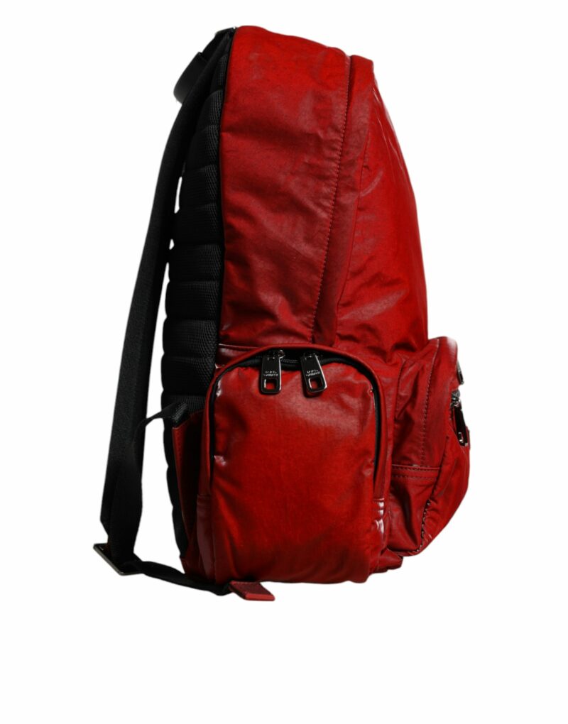 Dolce & Gabbana Red Patent Leather Logo Plaque Backpack Bag - Image 7