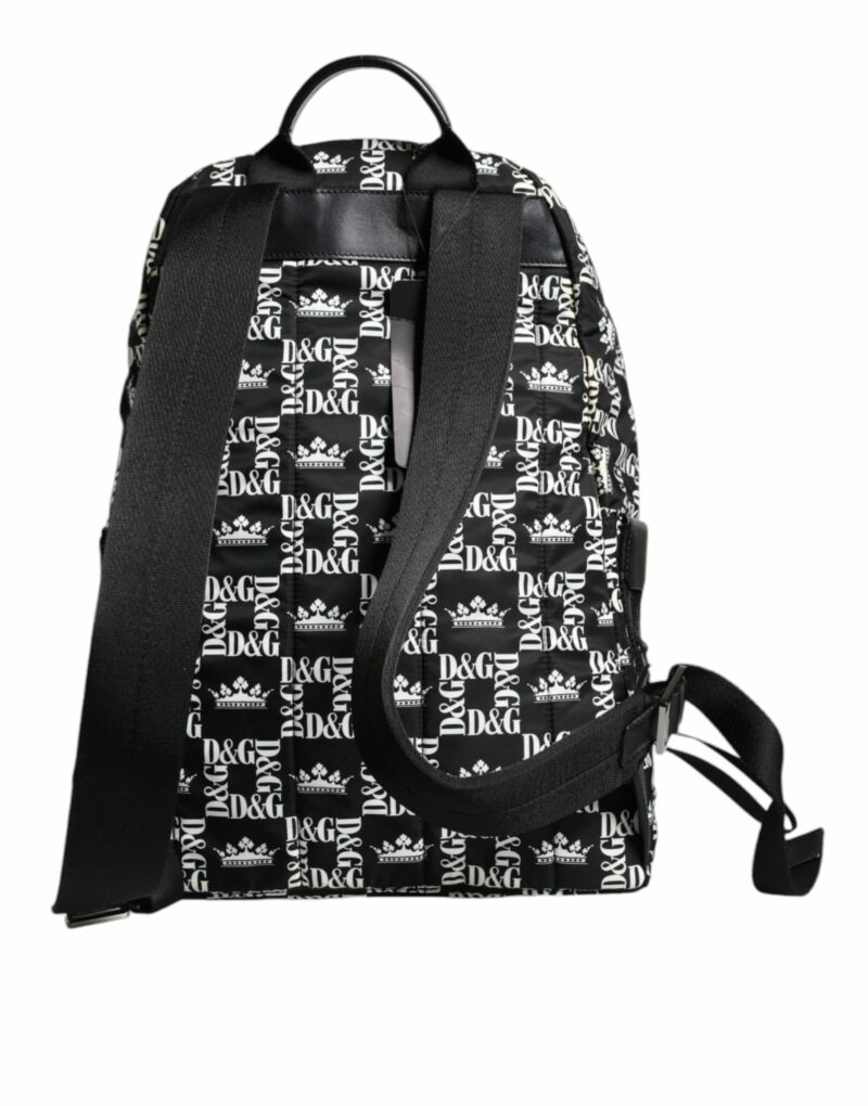 Dolce & Gabbana Black White DG Crown Logo Nylon Backpack Bag - Image 4