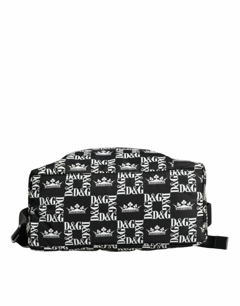 Dolce & Gabbana Black White DG Crown Logo Nylon Backpack Bag - Image 5