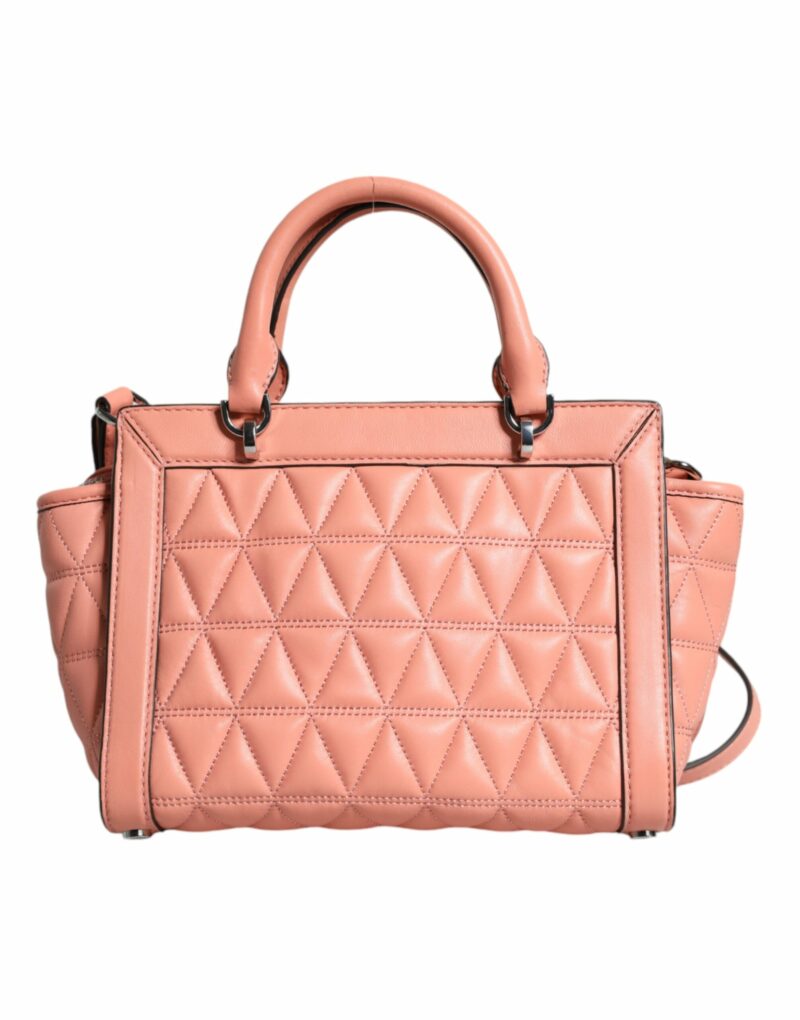 Michael Kors Peach Quilted Leather Logo Crossbody VIVIANNE Messenger Bag - Image 5