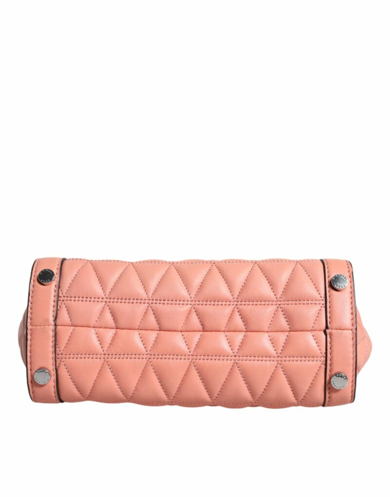 Michael Kors Peach Quilted Leather Logo Crossbody VIVIANNE Messenger Bag - Image 6