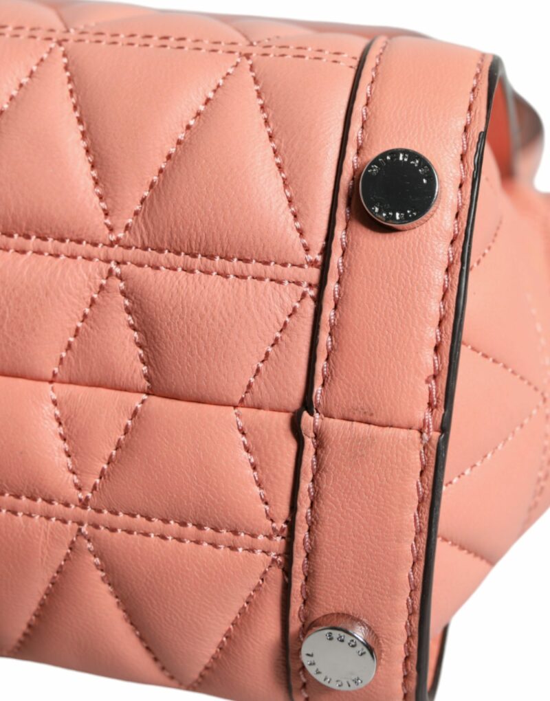 Michael Kors Peach Quilted Leather Logo Crossbody VIVIANNE Messenger Bag - Image 7