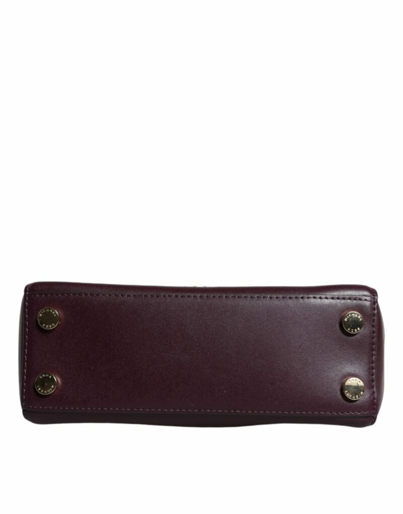 Michael Kors Purple Leather Logo Plaque Crossbody MINDY Satchel Bag - Image 6