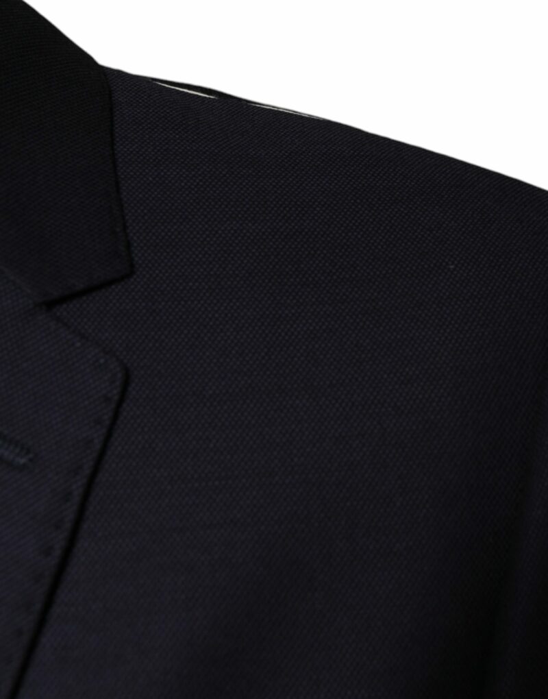 Dolce & Gabbana Dark Blue Wool Single Breasted Dress Coat Blazer - Image 6