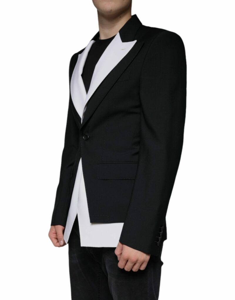 Dolce & Gabbana Black White Single Breasted Dress Blazer - Image 3