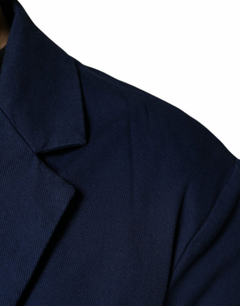 Dolce & Gabbana Blue Notch Single Breasted Dress Coat Blazer - Image 6