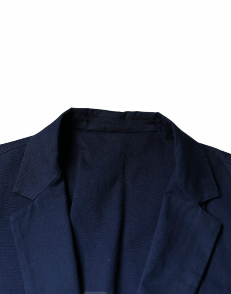 Dolce & Gabbana Blue Notch Single Breasted Dress Coat Blazer - Image 7