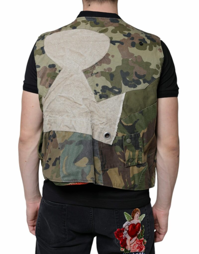 Dolce & Gabbana Multicolor Patchwork Sleeveless Vest Jacket - Image 4