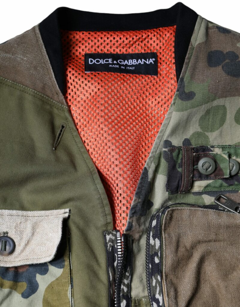Dolce & Gabbana Multicolor Patchwork Sleeveless Vest Jacket - Image 8