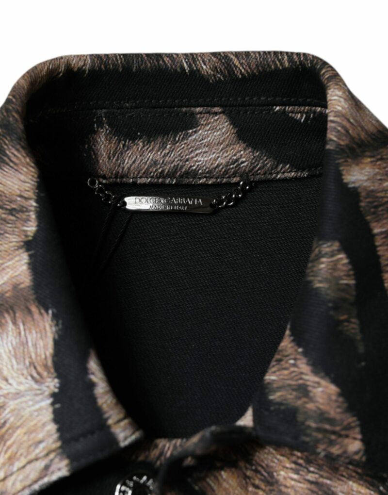 Dolce & Gabbana Brown Tiger Button Down Collared Jacket - Image 7