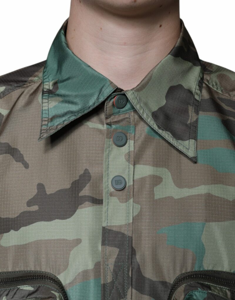 Dolce & Gabbana Multicolor Camouflage Button Down Shirt - Image 5